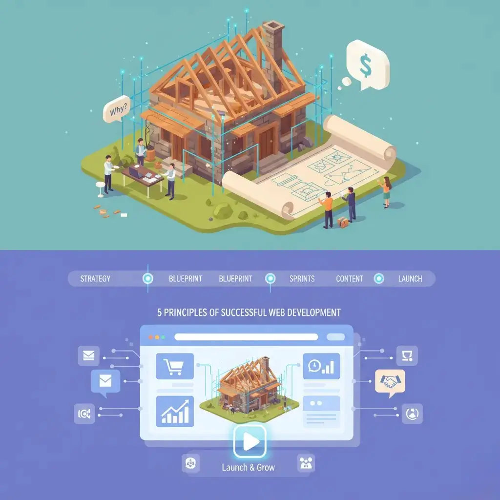 Обложка статьи: Больше чем код: 5 принципов успешной разработки сайта, которые сэкономят ваши деньги