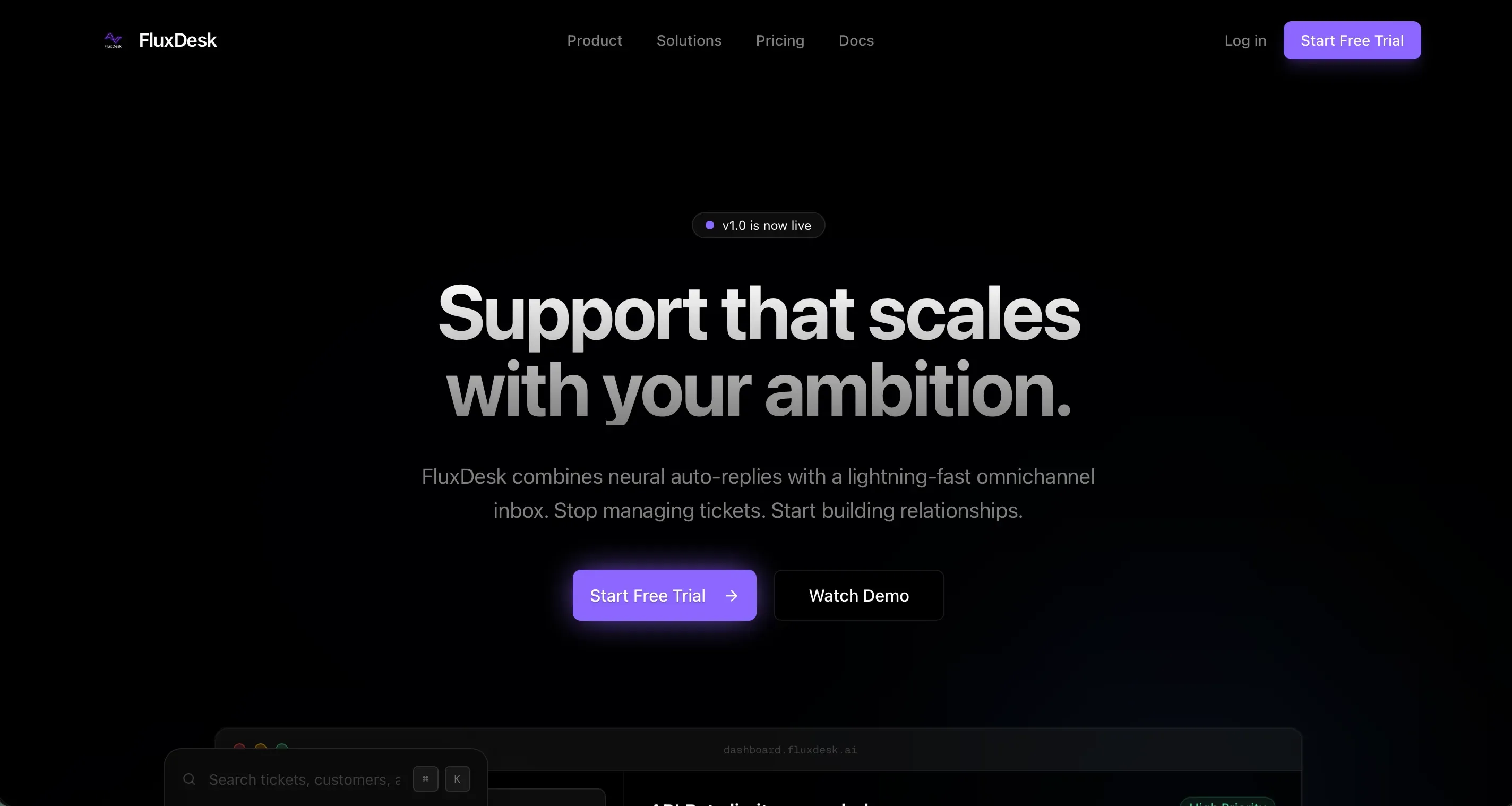 FluxDesk - AI Support Platform