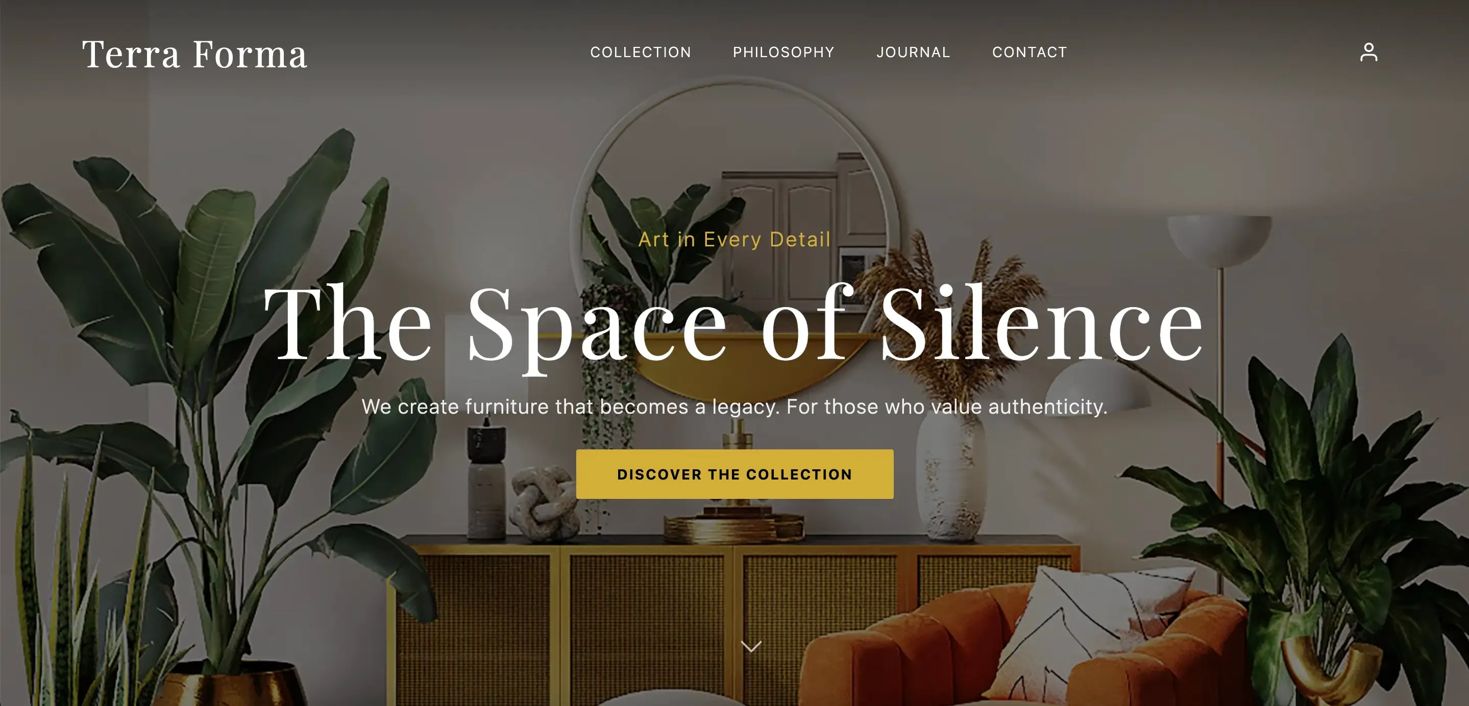 Главный экран сайта Terra Forma